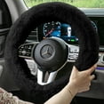 thumbnail image 4 of FH Group 14.5-15.5" Doe16 Black Faux Rabbit Fur Steering Wheel Cover with Air Freshener, 4 of 6