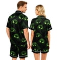thumbnail image 5 of Halloween Pajamas Halloween Couple Pajamas Matching Sets Button Up Pajamas Halloween Pj Set Spooky Pajamas Women Couples Pajamas Matching PJS for Couples His Hers Jammies Wife Husband, Green, S, 5 of 5