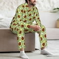 thumbnail image 7 of Cauagu Avocado Print Men's Long-Sleeve Pajama Set,Soft Button-Front 2Pjs for Men Long Sleeve Men’s Sleepwear-Large, 7 of 7