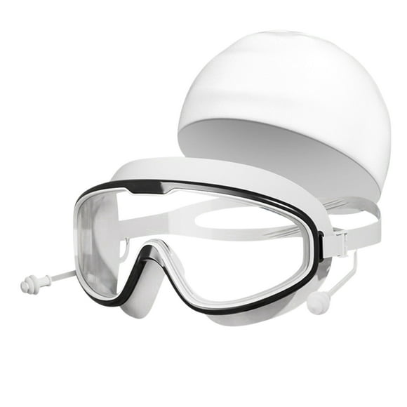 Hovilon Swimming Goggles-Fashionable Anti Uv Anti Fog Wide Frame Swim Goggles,Adult Large Frame Swimming Goggles High Definition Swimming Goggles Swimming Cap Piece Earplugs Sports Equipment