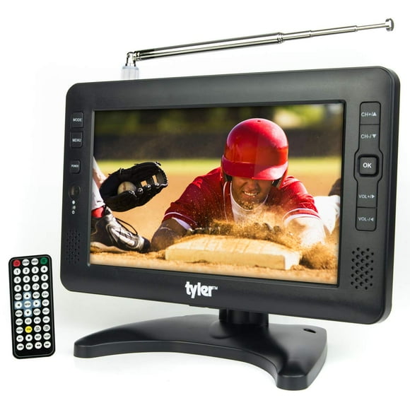 Tyler 9" 1080p Portable TV LCD Monitor Rechargeable Battery Powered Wireless Capability HD-TV, USB, SD Card, AC/DC, Remote Control Built in Stand Sma
