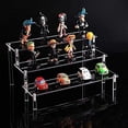 thumbnail image 4 of Soporte de exhibición de acrílico transparente, estante de escalera transparente de 3 niveles, soporte de exhibición de acrílico de colección, para figura de exhibición, esmalte de uñas, cosméticos, 4 of 5