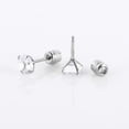 thumbnail image 4 of 11pairs Surgical Steel Earrings for Sensitive Ears Hypoallergenic 20G Flatback Heart Star Square Ball CZ Stud Earrings Small Cartilage Huggie Hoop Earrings 8/10/12MM for Women Men, 4 of 6