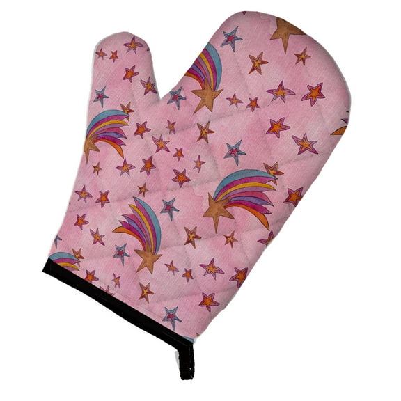 Watercolor Shooting Stars on Pink Oven Mitt