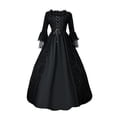 thumbnail image 5 of Victorian Gothic Ball Gown Dress with Lace Details & Choker Necklace - Renaissance Inspired Evening Dress, 5 of 8