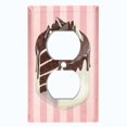 thumbnail image 2 of Metal Light Switch Plate Cover Chocolate Vanilla Cake Striped Wallpaper Pink CAK061, 2 of 13