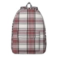thumbnail image 1 of Abstract Plaid Pattern School Backpack, Retro Checkered Print Daypack with Colorful Geometric Design for Daily Use, 1 of 5