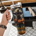thumbnail image 3 of Personalized Halloween Tumbler - Halloween Ghost Gift For Her Women - Spooky Pumpkin Tumbler - Bat Tumbler - Birthday Halloween - Custom Name Travel Coffee Cup 40oz With Lid And Straw, 3 of 5
