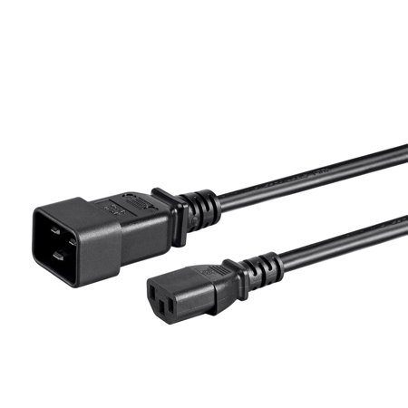 UPC: 0889028163573 | Monoprice 3-Prong Power Cord – 1 Feet – Black | IEC 60320 C20 to IEC 60320 C13  14AWG  15A  For Powering Computers  Monitors  and Other Essential Peripherals