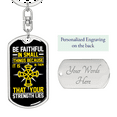 thumbnail image 2 of Your Strength Lies Stainless Steel or 18k Gold Premium Swivel Dog Tag Keychain, 2 of 10