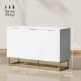 thumbnail image 3 of HOMCOM Buffet de Rangement à 3 Portes pour Salon, Blanc, 3 of 10