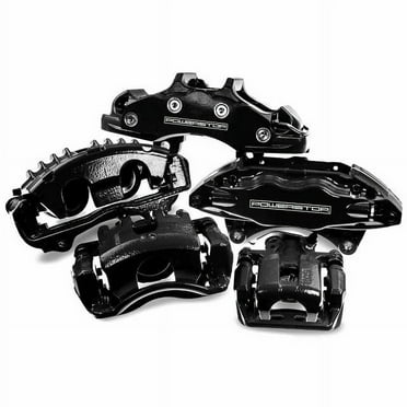 Power Stop Rear Pair of Black Powder Coated Calipers S4726BLK