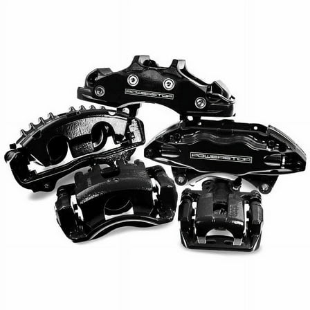 Power Stop Front Pair of Black Powder Coated Calipers S2660BLK