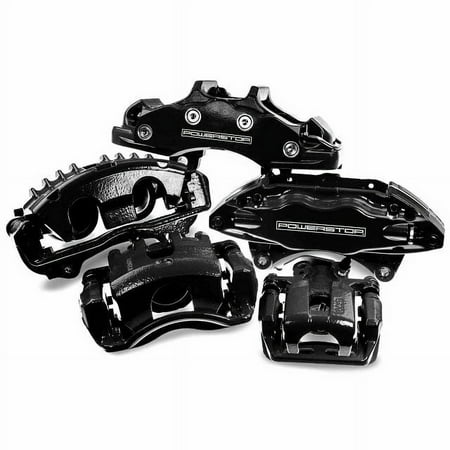 Power Stop Rear Pair of Black Powder Coated Calipers S3276BLK