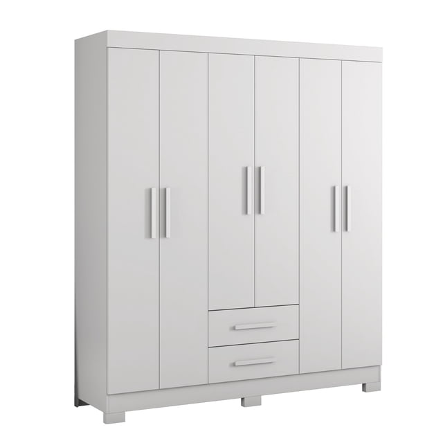 Ropero Closet 6 Puertas y 2 Cajones NT5130 Blanco/Rosa