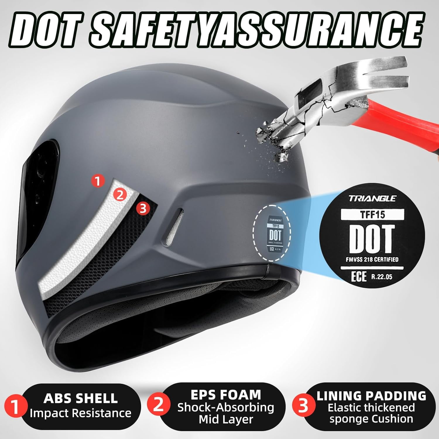 Motorcycle Helmets Full Face Motorcycle Helmet for Men & Women with Tinted and Clear Visor Meet Dot Approved