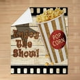 thumbnail image 3 of Movie Theater Plush Throw Blanket, for Girls Boys Popcorn Flannel Fleece Blanket Decorative Vintage Cinema Movie Theater All Season,Bed Blanket Rustic Wooden Popcorn Decor Baby 30"x40", 3 of 6