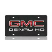 Stealth Black Premium Carbon Steel License Plate with 3D GMC Denali HD Emblem
