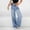 Dark Blue, variant on LSLJS Women's Mid Ripped Frayed Hem Casual Jeans Trousers, Wide Leg Trouser Pants