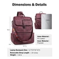 thumbnail image 2 of Mochila para portátil FADEON Leather Travel Red para mujer 15.6 pulgadas, 2 of 9