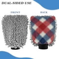 thumbnail image 2 of Microfiber Car Wash Gloves With Chenille & Polyester Terry Scratch-Free Cleaning Elastic Cuffs Red White Tartan Pattern, 2 of 8