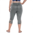 thumbnail image 4 of Lenpel Women's Capri Leggings High Waisted Eyelet Embroidered Hollow out Hem Slim Cropped Workout Yoga Pants Casual Capri Leggings, 4 of 6