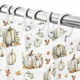 thumbnail image 6 of Shower Curtain 72"W x 84"L Thanksgiving Pumpkins Fall Rustic Leaves Fabric Shower Curtains Set with Hooks Water Repellent Bathroom Curtains Machine Washable Bathroom Accessories, 6 of 6