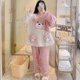 thumbnail image 4 of Conjunto de pijamas de felpa para mujer, ropa de dormir bonita de dibujos animados, Tops y pantalones de manga larga, ropa de casa para estar en casa, Invierno 2023, 4 of 5