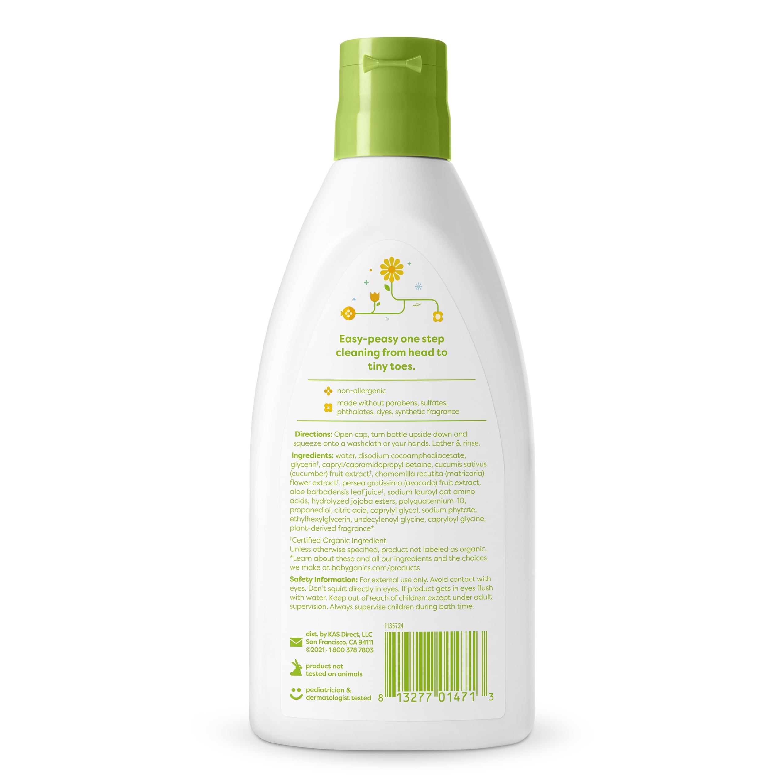 Babyganics Baby Shampoo Body Wash Squeeze Foam Chamomile
