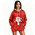 thumbnail image 5 of Alllist Crew Neck Hoodies for Women Flannel Long Sleeve Multicolor Santa Claus Hoodie Warmth Refined Relaxed Fit Printed Tops Multicolor,L, 5 of 6