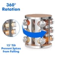 thumbnail image 2 of Tooloton Revolving Spice Rack with 12 Jars and 386 Labels, Stainless Steel, 2 of 5