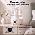 thumbnail image 3 of 4L Humidifiers for Bedroom, 30H Runtime, 28 dB Quiet, Precise Humidity Control, Easy to Refill & Clean, Nightlight, Cool Mist Humidifiers for Large Rooms, 3 of 7