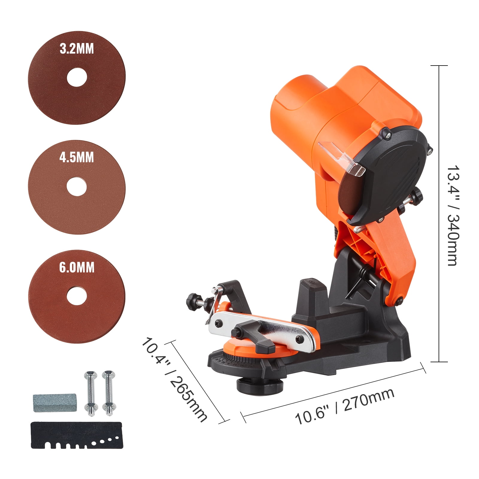 SKYSHALO Electric Chainsaw Sharpener Chain Saw Grinder 5700RPM, Professional Bench Chainsaw Sharpener Grinder Wall or Vise Mount Tool with 3 Grinding Wheels Fit 0.25" to 0.404" Pitch Chains