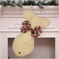 thumbnail image 1 of Calcetín navideño para mascotas para perros, gatos, mascotas, yute, arpillera natural, forma de pez, gato colgante, calcetín navideño - raya roja, 1 of 7
