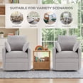thumbnail image 7 of Bonzy Home 2-Pack 360° Swivel Glider Recliner Chair, Manual Rocking Recliner with Side Pockets & Armrest Bags, Compact Chair for Living Room，Gray, 7 of 7
