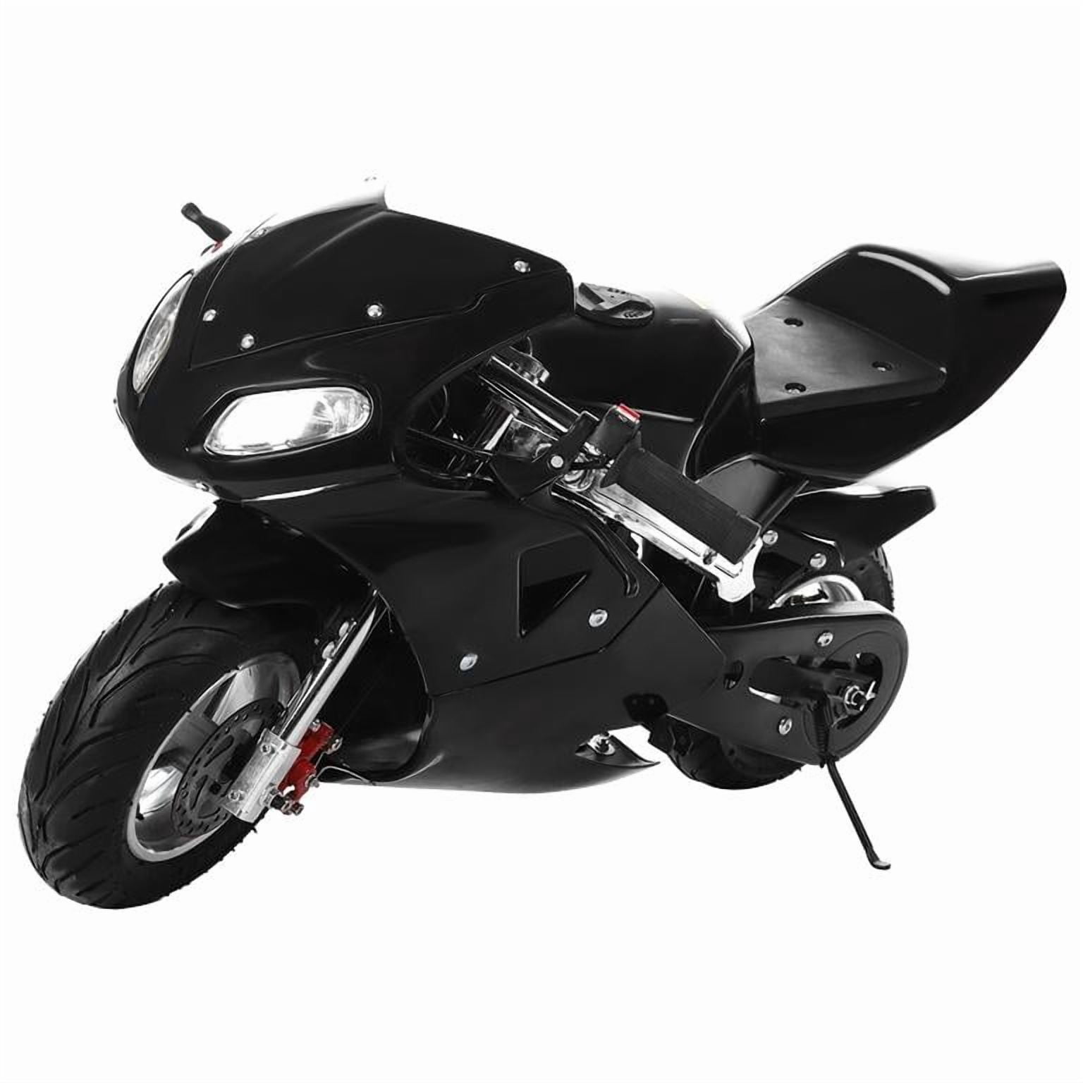 49cc Mini Motorcycle, 2-Stroke Gas Powered Pocket Bike with Dual Headlights, Steel Frame and Disc Brakes, Twist-Grip Throttle for Teens & Adults