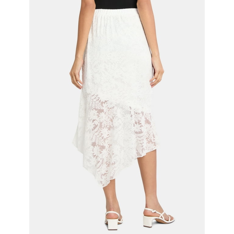 Madden NYC Women's Asymmetric Lace Midi Skirt, Sizes XXS-XXL