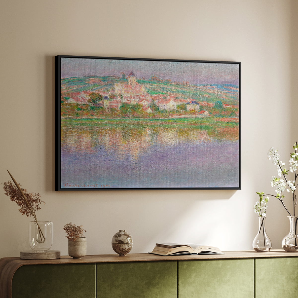 Vintage Landscape-CLII By Wexford Home Framed in Black Wood Gallery Wrapped Canvas 27 in. x 41 in.