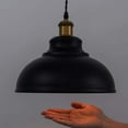 thumbnail image 4 of FSLiving 11.6" Industrial Vintage Metal Bulb Guard Iron Hanging Ceiling Holder DIY Light Shade Decorative Replacement Lamp Shade for Pendant Light Table Lamp Wall lamp Wall Sconce,Black - 4 Pack, 4 of 9