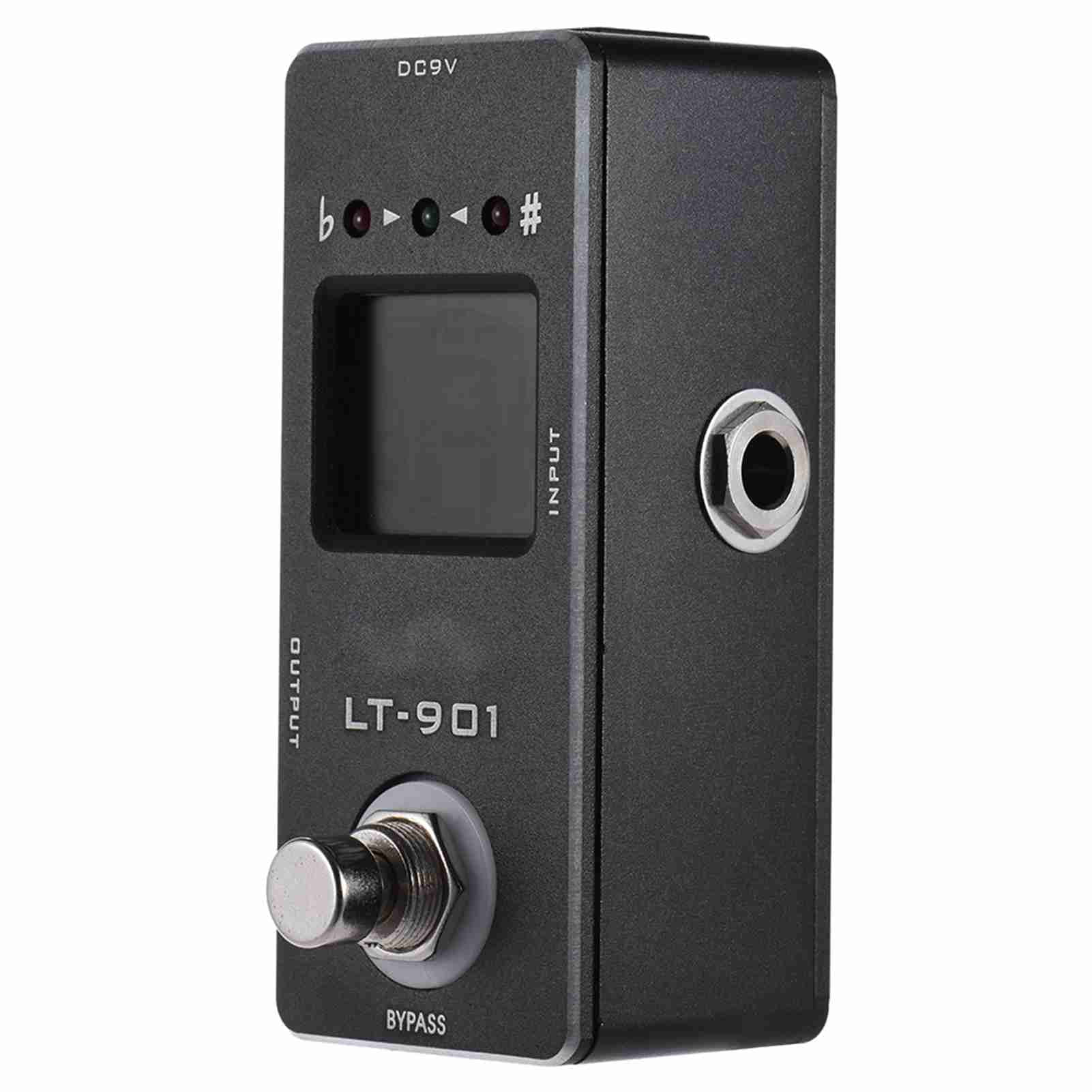 Mini Chromatic Guitar Tuner Pedal Stompbox Effect True Bypass LCD Display Wide Range Tuning A0 C8 with Metal Case for Electric Acoustic Bass Guitars