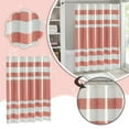 thumbnail image 2 of Binwennn Rideau de Douche Léger avec Pompons, Tissu Tissé à Rayures, Rideau de Douche Classique pour Salle de Bain 72 X 72 Corail, 2 of 4