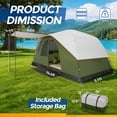 thumbnail image 4 of COBIZI 8/10/12 Person Family Camping Tent, 15x9FT Large Cabin Tent with Panoramic Mesh Roof, Waterproof UV Protection, Easy Setup, Removable Rainfly, Dark Green, 4 of 7