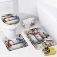 thumbnail image 4 of Rustic Cowboy Snowman Watercolor 4Pcs Shower Curtain Set with Rugs Shower Curtain And Rugs Shower Curtain Set Winter Snowman Waterproof Personality Pattern Bath Curtain for Bathroom Decor, 4 of 8