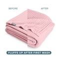 thumbnail image 6 of Bare Home Waffle Blanket - 100% Cotton - Lightweight & Breathable - Throw, Light Pink, 6 of 8