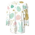 thumbnail image 4 of Xixinqiwan Easter Clothing for Women,Womens Bunny Color Egg Graphic 3/4 Sleeve Crew Neck Tops Womens Spring Shirts, 4 of 5