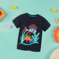 thumbnail image 2 of PINQI Toddler Midi Tops Children's Summer T Shirt Cartoon Animals Print Short Sleeve Crewneck Top Casual Going Out For 1 To 7 Years, 2 of 3