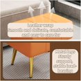 thumbnail image 3 of Modern Small Entryway Bench with Leather Cushion Metal Legs Shoe Rack Ottoman with Wood Frame for Entryway Living Room Solid Construction(Orange,60 cm), 3 of 7