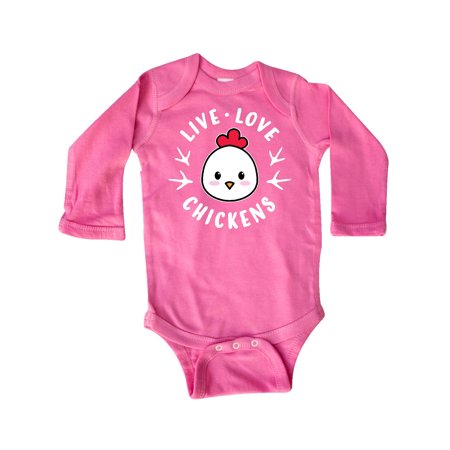 

Inktastic Live Love Chickens Gift Baby Boy or Baby Girl Long Sleeve Bodysuit