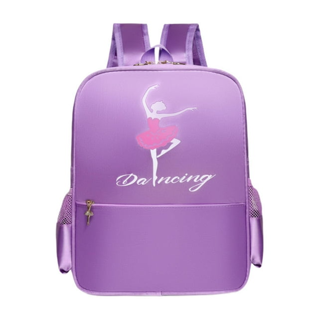 Mochila de ballet de poliéster, bonita bolsa de ballet para fitness, viajes, natación, regalo baile violeta