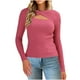 thumbnail image 5 of Chaqueta deportiva,Blusa informal de cuello redondo de punto calado para mujer, manga larga, poliéster, tejido suave y ligero, ideal para el hogar, sopatenor, 5 of 9